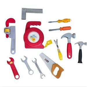 Kids Toy Tool Set with Red and Yellow Accents